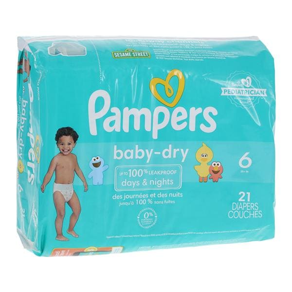 Pampers Baby-Dry Diapers Size 6 35lbs+ 21/Package, 4 PK/CA