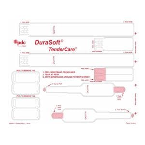 DuraSoft TenderCare Laser Wristband & Label Ppr/Poly Wht Adult / Infant 500/Ca