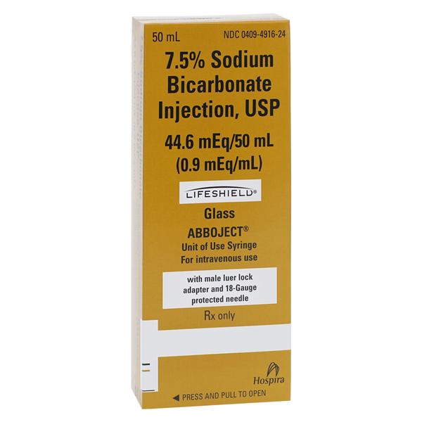 Sodium Bicarbonate 7.5% Injection 7.5% Abj LFS Syr 50mL 10/Package