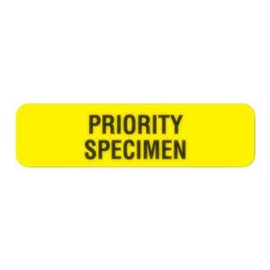 Medical Label Priority Specimen Fluorescent Yellow 1.25x.31" 760/Pk
