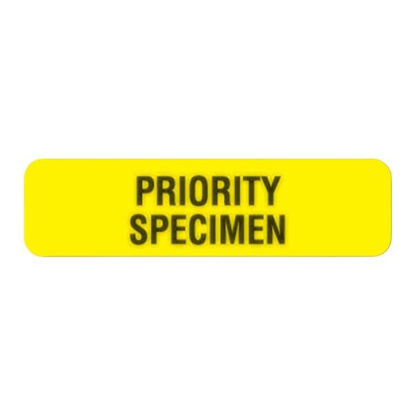Medical Label Priority Specimen Fluorescent Yellow 1.25x.31" 760/Pk