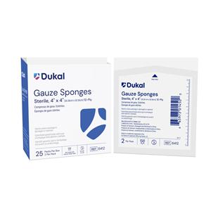 100% Woven Cotton Gauze Sponge 4x4" 12 Ply Sterile Square, 24 BX/CA