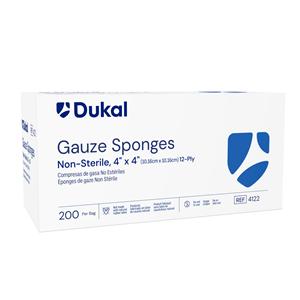 100% Woven Cotton Gauze Sponge 4x4" 12 Ply Non-Sterile LF