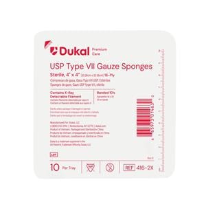 Cotton X-Ray Detectable Gauze Sponge 4x4" 16 Ply, 128 PK/CA