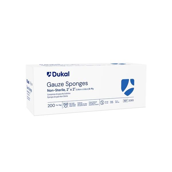 100% Woven Cotton Gauze Sponge 2x2" 8 Ply Non-Sterile LF