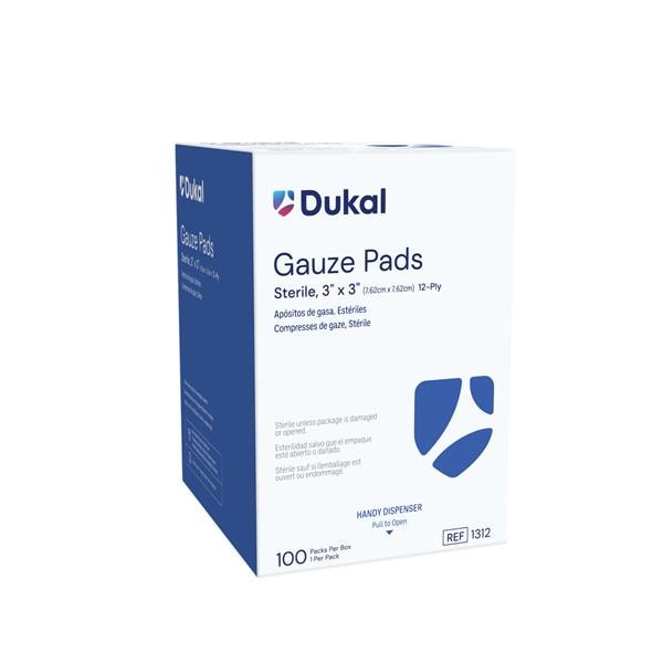 100% Woven Cotton Gauze Pad 3x3" 12 Ply Sterile