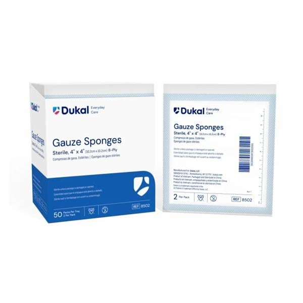 Everyday Care 100% Woven Cotton Gauze Sponge 4x4" 8 Ply Sterile LF