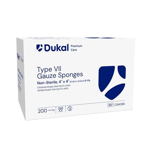 Premium Care 100% Woven Cotton Gauze Sponge 4x4" 8 Ply Non-Sterile USP Type VII