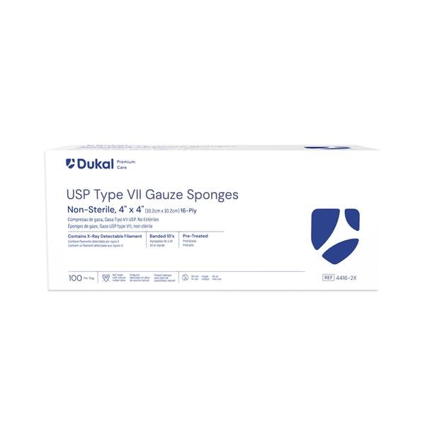 Cotton Gauze Type VII Dressing 4x4" 16 Ply Non-Sterile X-Ray Dete...