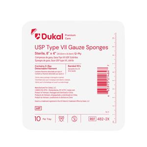 100% Cotton Gauze Type VII Sponge 8x4" 12 Ply X-Ray Detectable No...
