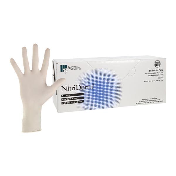 NitriDerm Nitrile Surgical Gloves 7.5 Fully Textured White, 4 BX/...