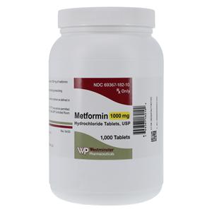 Metformin HCl Tablets 1000mg Bottle 1000/Bottle Each