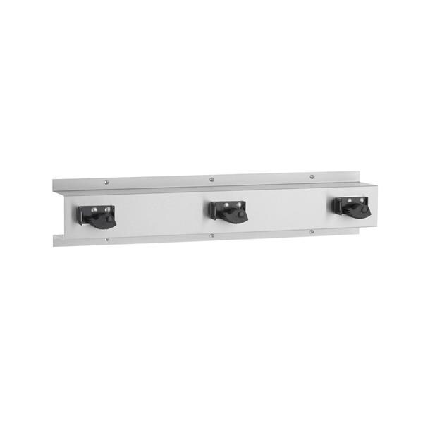 Mop/Broom Holder Stainless Steel With Spring-Loaded Rubber Cam Grip Ea