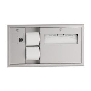 Classic Series Toilet Tissue / Seat Cover Dispenser Silver Ea