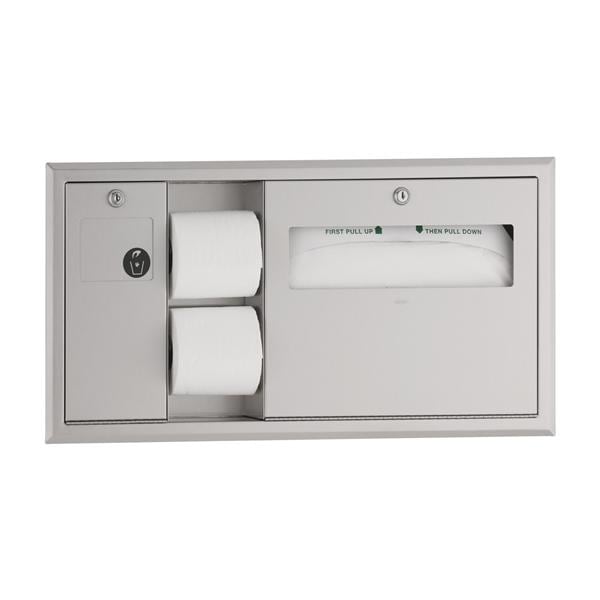 Classic Series Toilet Tissue / Seat Cover Dispenser Silver Ea