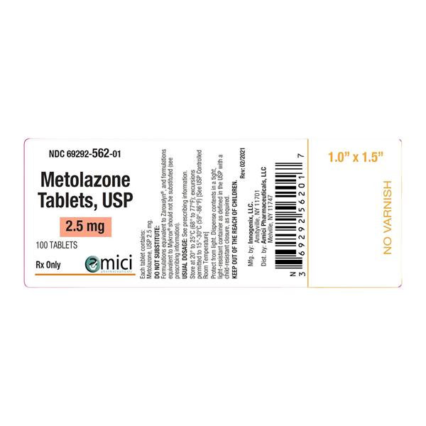 Metolazone 2.5mg Each