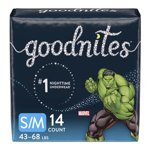 Goodnites Underpants Heavy Overnight Boy Small/Medium 38-65lb 56/Ca