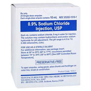 Sodium Chloride Injection 0.9% Ampule 10mL 25/Package