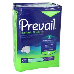 Prevail Incontinence Brief Unisex Adult Stretch White Heavy Absor...