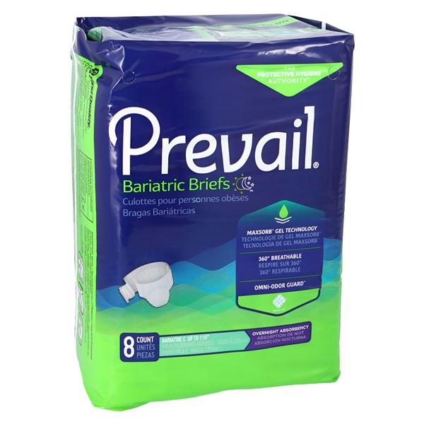 Prevail Incontinence Brief Unisex Adult Stretch White Heavy Absor...