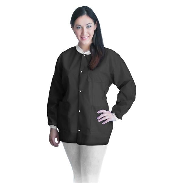 FitMe PPE Lab Jacket Not Rated Spnbnd / Meltblown / Spnbnd SMS XL Black 10/Bg, 5 BG/CA