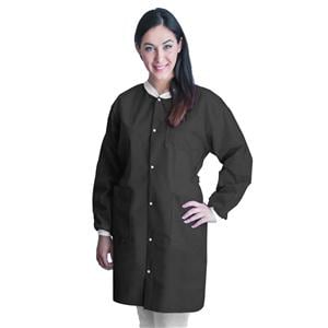 FitMe PPE Lab Coat Not Rated SMS Large Black 10/Bg
