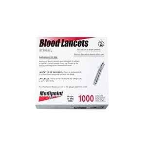 MediPoint Blood Lancet _ _ Safety Single Use Only Sterile 1000/Bo...