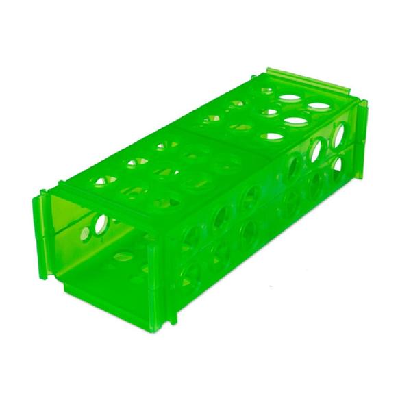 Clinical Rack 4-Way 13/16 mm Blood Collection Tubes Green 5/Pk