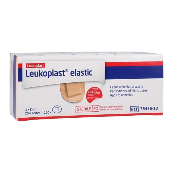 Leukoplast Adhesive Bandage Elastic/Fabric 1-1/4" Tan Sterile 100/Bx