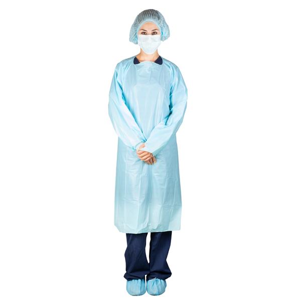 Dukal Protective Gown AAMI PB70 Level 2 Standards Polyethyl Flm Reg Blue 75/Ca