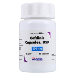 Cefdinir Capsules 300mg Bottle 60/Bottle Each