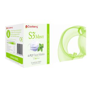 Cranberry S3 Mint Face Mask ASTM Level 3 Blue Adult 50/Bx, 8 BX/CA