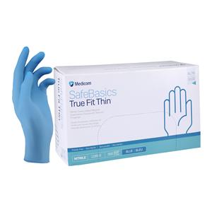SafeBasics True Fit Thin Nitrile Exam Gloves X-Large Blue Non-Sterile