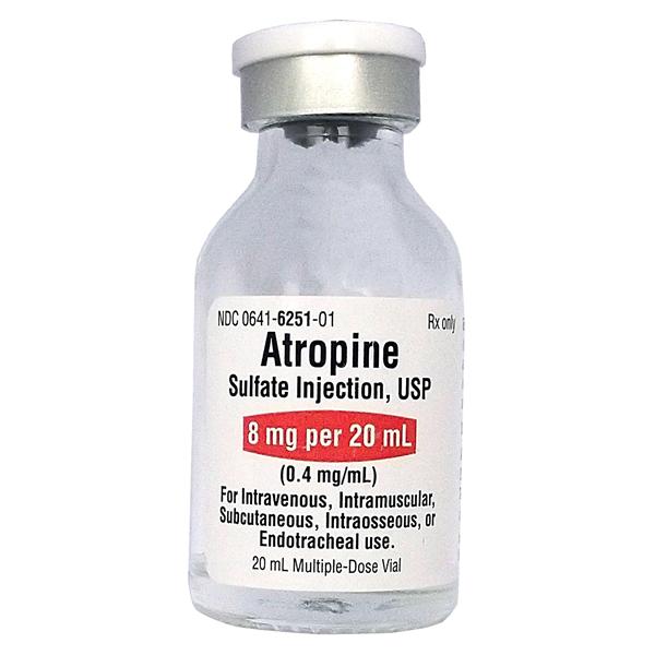 Atropine Sulfate Injection 0.4mg/mL MDV 20mL 10/Package