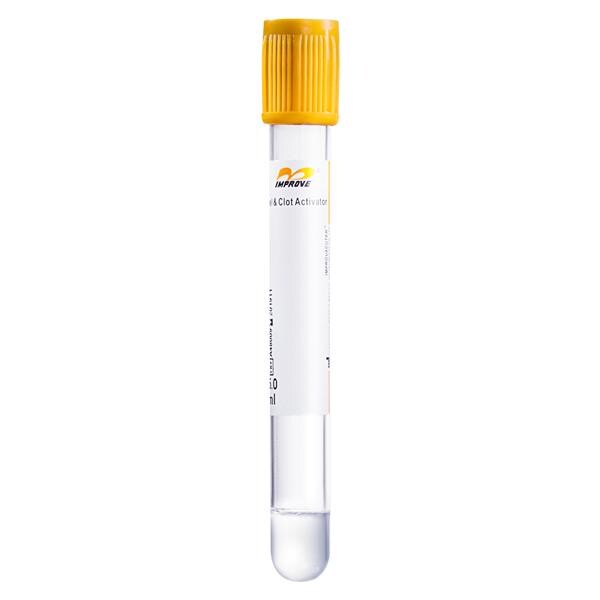 Improvac Venous Blood Collection Tube Gold 5.0mL Safety Twist Cap PET 1000/Ca