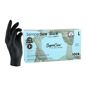 SemperSure Nitrile Exam Gloves Large Black Non-Sterile