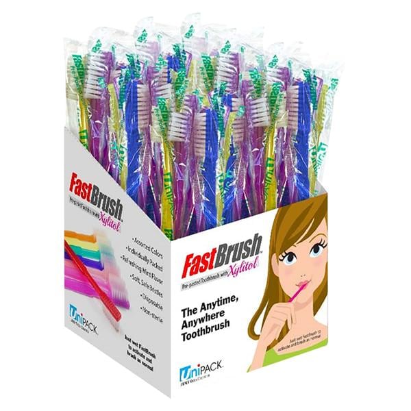 FastBrush Toothbrush Disposable Pre-Pasted Xylitol 100/Bx
