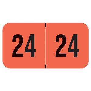 PMA Fluorescent 2024 End Tab Label Red 500/Rl