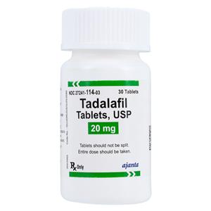 Tadalafil Tablets 20mg Bottle 30/Bottle Each