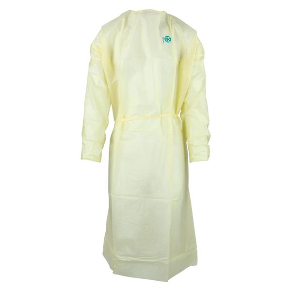 Isolation Gown AAMI Level 2 Mlt Lyr NWvn/Spnbnd Mtrl X Large Yellow 10/Bg