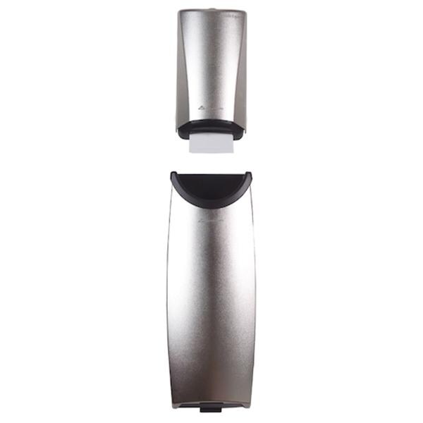 SAFE-T-GARD DOOR TISSUE DISPENSER AND TRASH RECEPTACLE BRUSHED STAINLESS, Ea