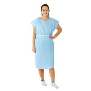 Patient Gown 30 in x 42 in Blue Large / Regular Tissue / Poly Disposable 50/Ca