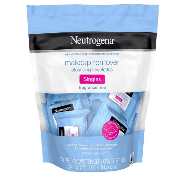 Neutrogena Cleansing Wipe Packet Fragrance Free 20/Bg, 3Bg/Pk, 3Pk/Ca 2/Pk, 3 IP/CA
