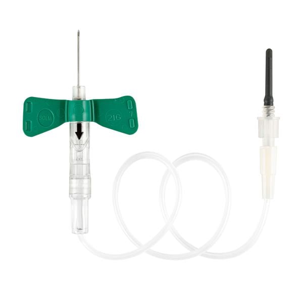 Sol-Guard Blood Collection Set 21g 3/4" Winged 12" Pull Button Wi...