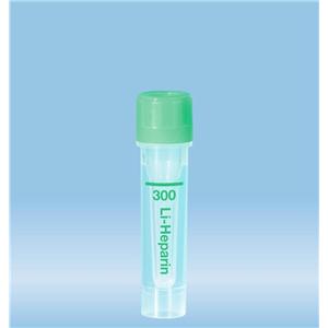 Microvette Capillary Tube Green Lithium Heparin 300uL Green Cap PP 1000/Ca