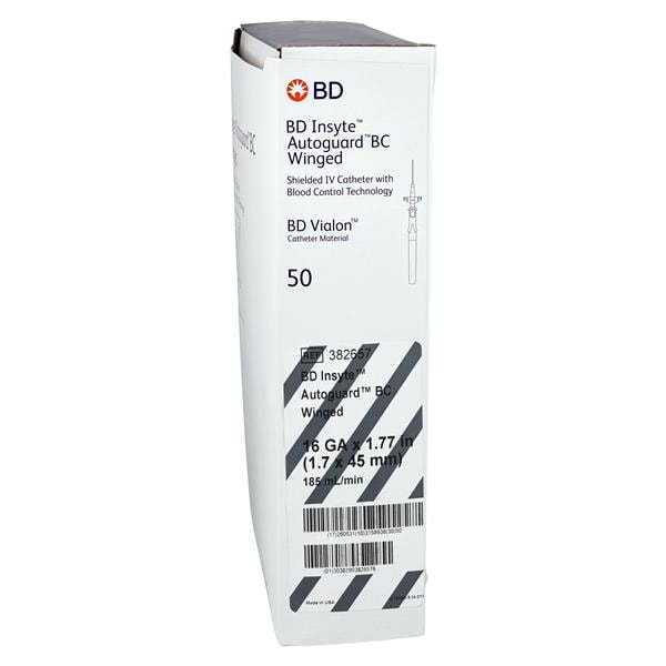 Insyte Autoguard BC IV Catheter IV Catheter Safety 16 Gauge 1.77" Gray 200/Ca