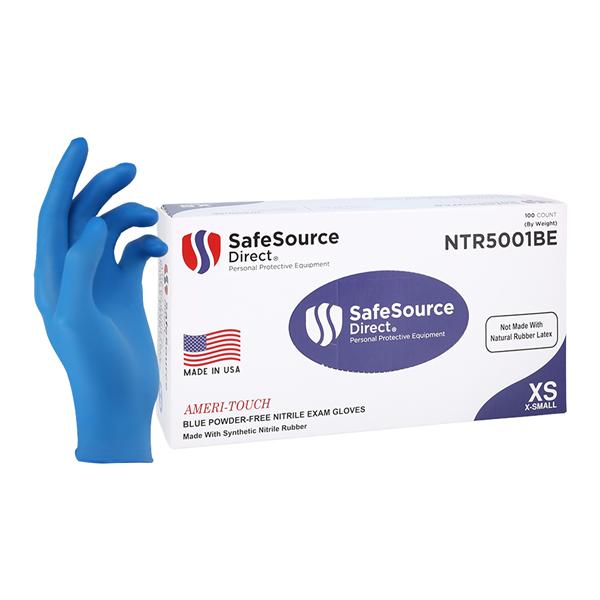 Powder Free Exam Gloves X-Small Blue _