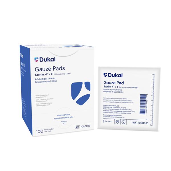 American White Cross Mesh Gauze Pad 4x4" 12 Ply Sterile Square LF