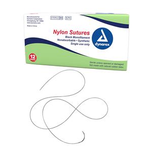 Suture 4-0 18" Nylon/Synthetic C6 Black 12/Bx