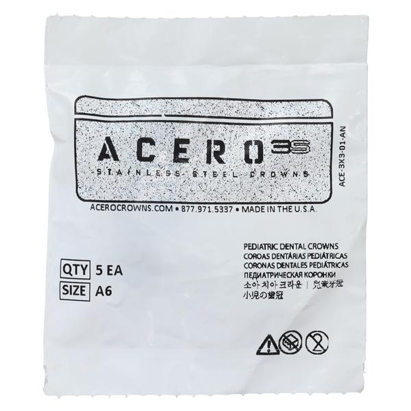 ACERO Stainless Steel Crowns 6 2nd Primary Upper Right Molar 5/Pk 5/Pk